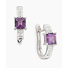 Amethyst & Diamond Hoop Earrings