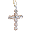 Diamond Cross Pendant in Rose and White Gold