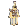 Diamond Hamsa/Chai Pendant